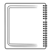 Sleek notebook outline icon for stationery designs. vector
