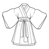 Elegant kimono outline icon for versatile designs. vector