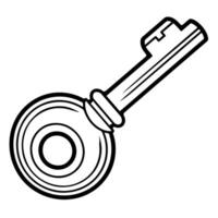 Clásico antiguo llave contorno icono para antiguo diseños vector