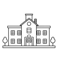 Inspire learning with a school building outline icon, ideal for educational designs. vector