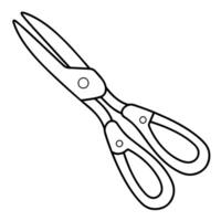 Cut through designs with a scissor outline icon, ideal for crafting projects. vector