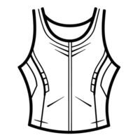 Sport a stylish look with a singlet outline icon, ideal for athletic designs. vector