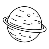 Futuristic Saturn planet outline icon for space enthusiasts. vector