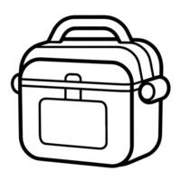 Neat outline icon of a lunchbox. vector