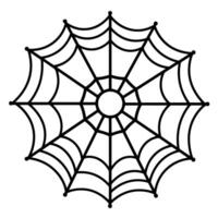 Weave a web of intrigue with a spider web outline icon, perfect for Halloween designs. vector