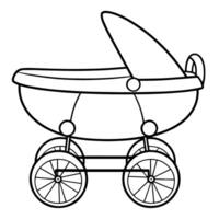 illustration of a stroller outline icon, ideal for baby-related design projects. vector