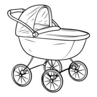 illustration of a stroller outline icon, ideal for baby-related design projects. vector