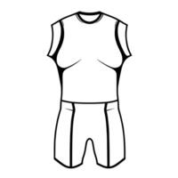 icon depicting sportswear outline, ideal for sports-related design projects. vector