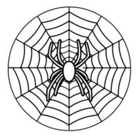 Weave a web of intrigue with a spider web outline icon, perfect for Halloween designs. vector