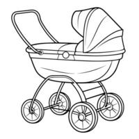 illustration of a stroller outline icon, ideal for baby-related design projects. vector