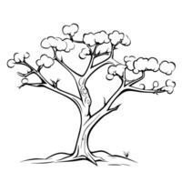 illustration of a tree branch outline icon, perfect for nature and forestry designs. vector