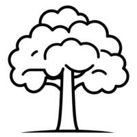 illustration of a tree outline icon, perfect for nature and environmental designs. vector
