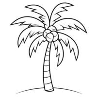 outline icon of a tropical palm tree for exotic designs. vector