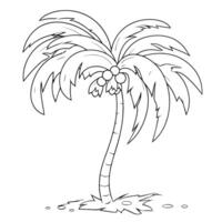 outline icon of a tropical palm tree for exotic designs. vector