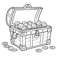 illustration of a treasure chest outline icon, perfect for adventure and pirate-themed designs. vector