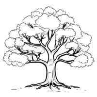 illustration of a tree outline icon, perfect for nature and environmental designs. vector