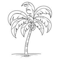 outline icon of a tropical palm tree for exotic designs. vector