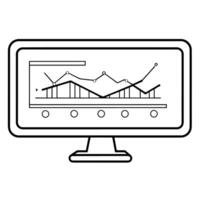 outline of an analytics chart icon for data-driven designs. vector