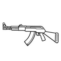 outline icon of an AK rifle. vector