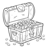 illustration of a treasure chest outline icon, perfect for adventure and pirate-themed designs. vector