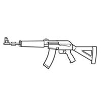 outline icon of an AK rifle. vector