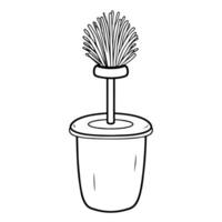 illustration of a toilet brush outline icon, perfect for bathroom and hygiene designs. vector