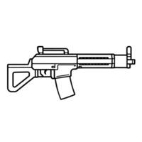 Sleek AR rifle outline icon. Explore graphics for firearms. vector