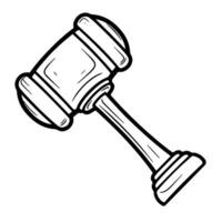 outline icon of auction gavel hammer. vector