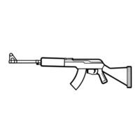 outline icon of an AK rifle. vector