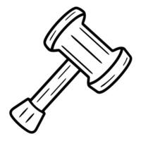 outline icon of auction gavel hammer. vector