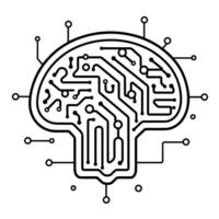 outline icon of algorithm brain. vector