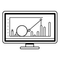 outline of an analytics chart icon for data-driven designs. vector