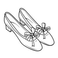 agraciado contorno icono de ballet Zapatos para creativo diseños vector