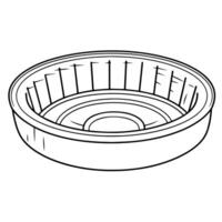 outline of an ashtray icon, ideal for smoking-related designs. vector