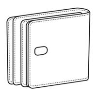 Spacious wallet icon. Bold outline illustration. vector