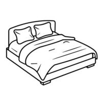 pulcro cama contorno icono para minimalista diseños vector