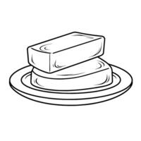 Clean design of a soap bar outline icon, perfect for hygiene-related graphics. vector