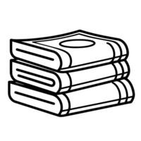 Clean outline of books icon for diverse applications. vector