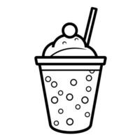 Whimsical bubble tea icon. Playful outline illustration. vector