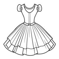 outline icon of ballet costume. vector