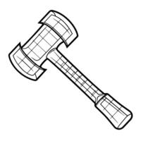 contorno icono de grande martillo. vector