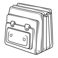 Spacious wallet icon. Bold outline illustration. vector