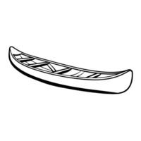 Sleek outline of canoe icon for adventurous designs. Symbol of exploration. vector
