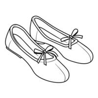 agraciado contorno icono de ballet Zapatos para creativo diseños vector