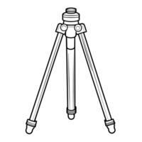 Sleek outline icon of a camera tripod, ideal for photography-related designs. vector