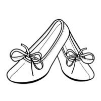 Graceful outline icon of ballet shoes for creative designs. vector