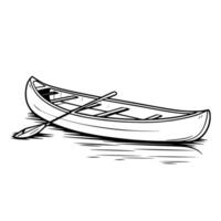 Sleek outline of canoe icon for adventurous designs. Symbol of exploration. vector