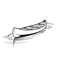 Sleek outline of canoe icon for adventurous designs. Symbol of exploration. vector