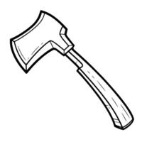 Minimalist outline icon of a carpenter axe for versatile designs. vector