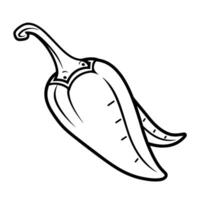 Stylish outline icon of a chili pepper, ideal for spicy food graphics. vector